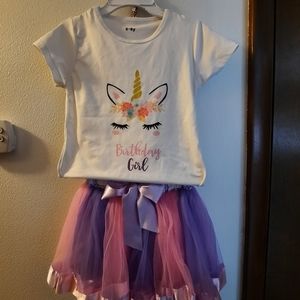 Unicorn Birthday girl outfit